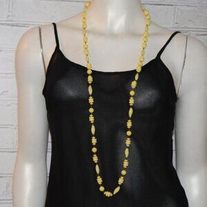 🌞 Vintage Gold & Yellow Beaded Necklace · 42"